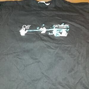 NEW No Tag Off-White Drip T-Shirt X-Logo Front & Back Graphics Sz XL